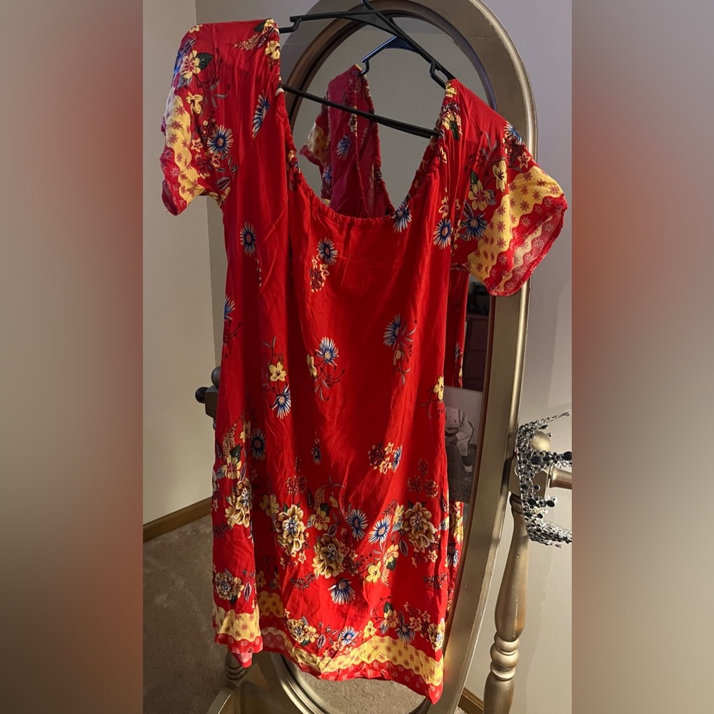 Women’s Floral Red Mini Dress
